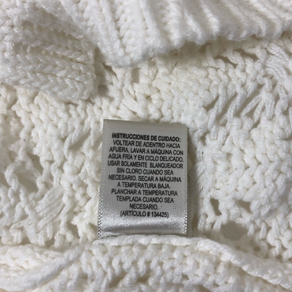 Leo & Nicole Light Ivory knit Pointelle Open Cardigan for Women Size L - Picture 11 of 14